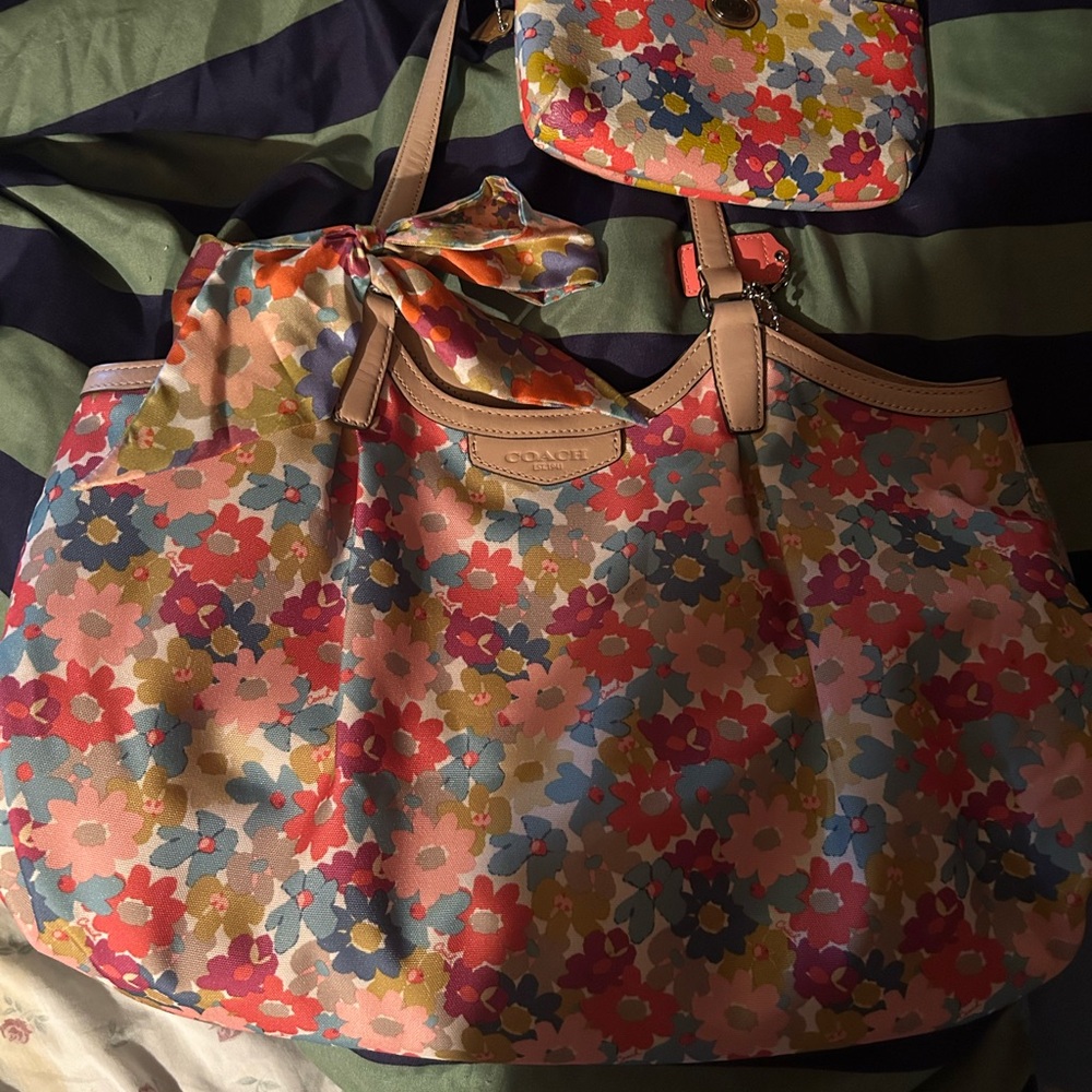 Coach Floral Pastel Shoulder Bag